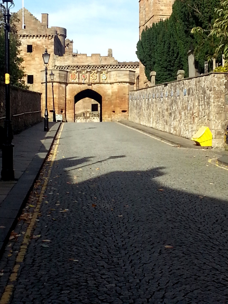 Even the path to the castle gate was steeped in history.  Along the wall on the right are plaques detailing every Royal who stayed in the palace from Mary, Queen of Scot.  She was born there and crowned queen at the age of 7 months then shipped to France for her safety.
